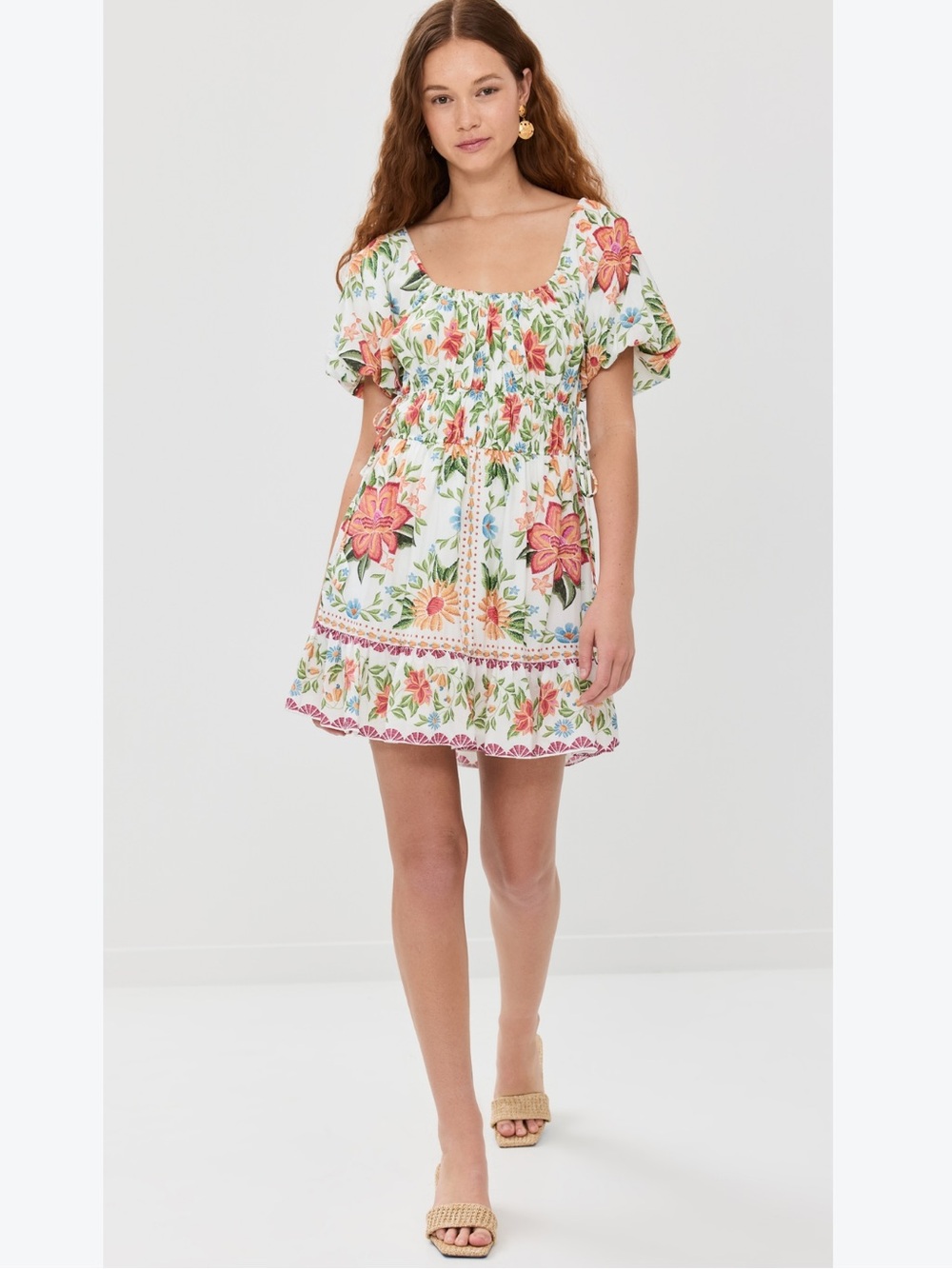 Farm Rio Bloom Garden Floral Print Mini Dress